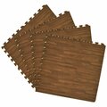 Overtime 24 x 24 in. Interlocking Foam Anti Fatigue Floor 4 Tiles, Walnut - 16 Sq. Ft. OV1681837